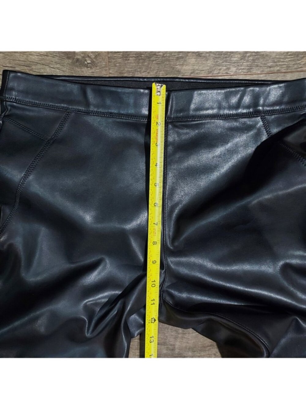Pants Free People Womens Pull On Flux Leather Black Size 8 Biker Skinny - Picture 5 of 13